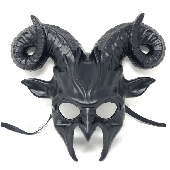 Krampus Ram Goat Demon with Horns Devil Halloween Masquerade Masks Party - Picture 2 of 4